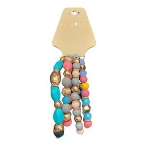 Sophie & Kate set of 4 bead & Jewel bracelets